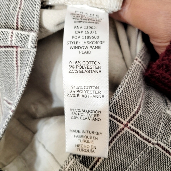 Frame Le High Skinny Crop in Window Pane Plaid Pant Size 24 - Picture 10 of 10